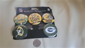 green bay packers 2011 nfl two inch button set of five sports memorabilia