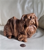 Brown ceramic Pekingese dog vintage decor elegant gifts