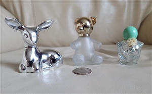 Vintage Avon bottles piggy deer bear set of animals shaped cologne perfume empty bottles
