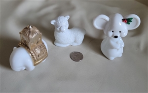 Milk glass vintage Avon cologne empty bottles collectible vanity display