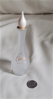 Vintage Avon Cotillion cologne bottle with frosted glass finish and decorative topper