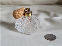 Vintage diamond pattern atomizer perfume bottle