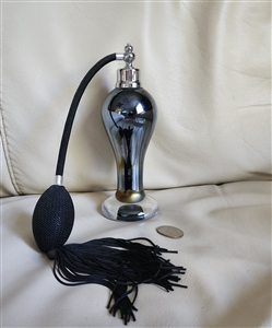 Charcoal metallic hue glass perfume atomizer