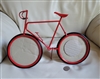 Red racing bicycle metal dual picture frame home decor and gift idea