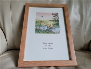 Vintage Disney Store Classic Pooh framed wall art with Pooh Piglet and quote Little friends are very grand things