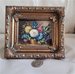 Guiltwood frame floral painting home decor
