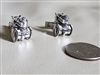 Cufflinks Walworth Valves silver tone metal industrial Mercury Industries showing valve shape and toggle backs