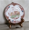 Vintage Brown and Richie English Castles porcelain saucer with hand colored transferware design