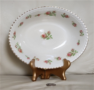 Johnson Brothers Windsor Ware English Rose pink floral ironstone oval serving bowl made in England