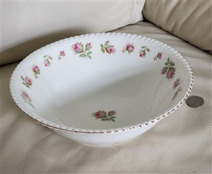Johnson Brothers Windsor Ware English Rose pink floral porcelain serving bowl made in England