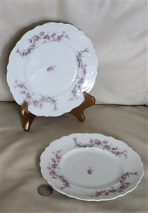 Johnson Brothers pink rosebuds porcelain bread and butter plates set of two made in England