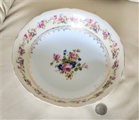 Goldcastle porcelain Japan round serving bowl in Hostess floral design, collectible porcelain