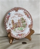 Vintage kitchen accessory Brownand Richie English castle porcelain plate colorful transferware