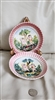 Vintage Capodimonte, Italy, raise relief set of 2 small plates, children in the garden