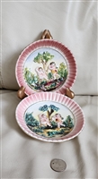 Capodimonte Italy porcelain plates raised relief