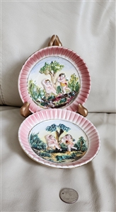 Capodimonte Italy porcelain plates raised relief