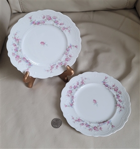 Roses decorated desert pie plate Johnson Bros pink florals elegant embossed porcelain table setting accessories and collectible gifts