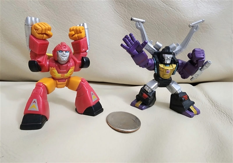 preowned Transformers Robot Heroes Rodimus and Shrapnel G1 figures