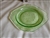 Hocking Glass Company Princess pattern green uranium depression glass square luncheon plate