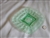 Imperial Glass Company Beaded Block pattern green uranium depression glass square salad plate