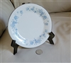 Royal Doulton Michelle pattern fine bone porcelain bread and butter plate with blue floral sprays and platinum rim