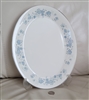 Royal Doulton Michelle pattern porcelain large oval serving platter with blue floral sprays and platinum rim