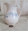 Royal Doulton fine bone china Michelle pattern creamer pitcher with blue floral sprays and platinum trim