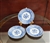 Antique Spode Camilla Blue Plates Set of Three Scalloped Edge Circa 1891-1900