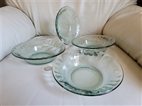 Coca Cola green glass soup cereal bowl