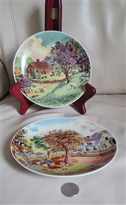 Currier and Ives American Homestead  porcelain plates elegant multicolor landscape scenery