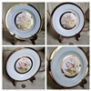Art of Chokin two plates Japan sparkling design with amazing nature scenery and florals