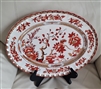 Spode Indian Tree platter with orange floral tree and scalloped rim collectible porcelain in vivid colors