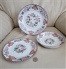 Antique Noritake Berkeley 1912 three piece porcelain dinnerware set showing dinner plate salad plate and soup bowl