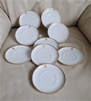 Haviland France porcelain white and gold saucers collectible elegant porcelain for replacement and table serving
