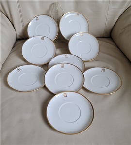 Haviland France porcelain white and gold saucers collectible elegant porcelain for replacement and table serving