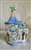 Vintage 2006 Blue Sky Heather Goldminc Alpine Church iridescent blue mint tealight holder