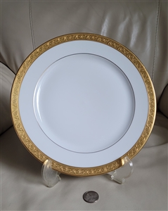 Porcelain dinner plate 1930s Rosenthal Pickard Gold Brocade floral shield mark