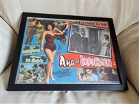 ​Original 1958 framed movie title card for Gina Lollobrigida in the film Ana De Brooklyn showing the official Columbia Pictures studio mark