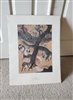 Vintage Momoyama School Japanese art print horses reproduction in original clear cellophane cover with white cardboard border