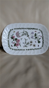 Vintage Andrea by Sadek botanical floral porcelain tray for serving or jewelry storage made in Japan