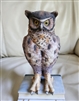 Vintage Andrea by Sadek hand painted porcelain great horned owl figurine perched on books made in Japan