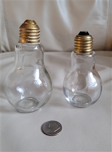 Glass light bulb pepper shakers with metal top