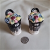 Vintage tall floral basket porcelain shakers