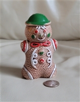 Japanese porcelain ceramic Gingerbread man shaker collectible table setting accessory