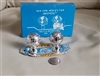 Vintage 1964 New York World's Fair Unisphere shakers with 4-3/4 inch tray and original box