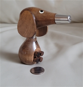 Wooden Dachshund salt and pepper shaker Japan collectible shakers table setting accessories