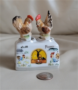 Porcelain nodders salt and pepper shakers chickens
