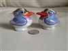 Iridescent birds porcelaine shakers made in Japan