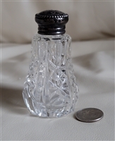 Cut glass Starburst shaker silver topper