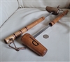 Long wooden handle vintage salt and pepper shakers table serving